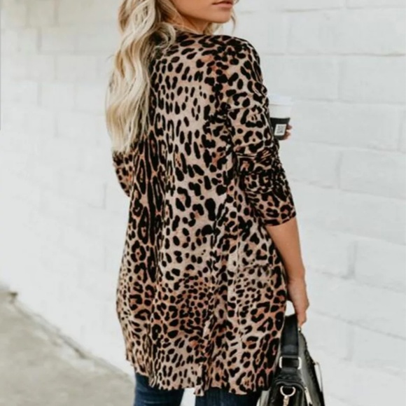 Sexy Leopard Light Weight Thin Cardigan Top - Picture 5 of 6